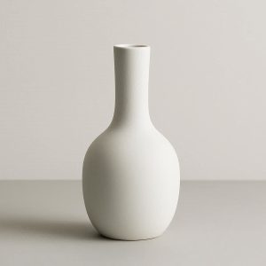 Minimalist White Ceramic Vase for Modern Home Decor and Flower Arrangements