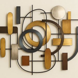 Modern Abstract Metal Wall Sculpture Handmade Contemporary Living Room Art