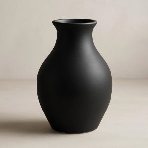 6 Matte Black Ceramic Vase for Contemporary Home Decor and Flower Displays